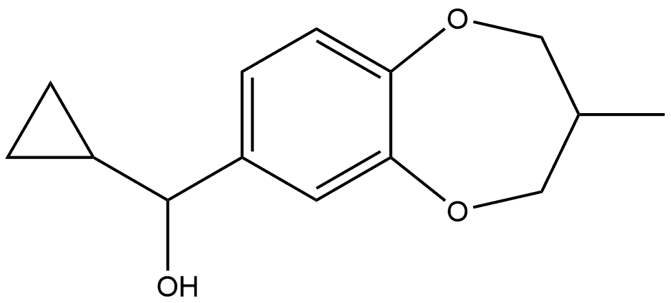 α-Cyclopropyl-3,4-dihydro-3-methyl-2H-1,5-benzodioxepin-7-methanol Structure