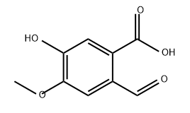 2-甲酰基-5-羟基-4-甲氧基苯甲酸 结构式