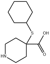 4-(环己硫基)哌啶-4-羧酸 结构式