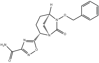 5-[(1R,2S,5R)-7-Oxo-6-(phenylmethoxy)-1,6-diazabicyclo[3.2.1]oct-2-yl]-1,2,4-oxadiazole-3-carboxamide Structure