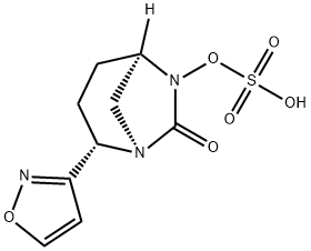 (1R,2S,5R)-2-(3-Isoxazolyl)-7-oxo-1,6-diazabicyclo[3.2.1]oct-6-yl hydrogen sulfate Struktur