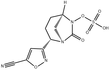 (1R,2S,5R)-2-(5-Cyano-3-isoxazolyl)-7-oxo-1,6-diazabicyclo[3.2.1]oct-6-yl hydrogen sulfate 结构式