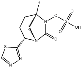 (1R,2S,5R)-7-Oxo-2-(1,3,4-thiadiazol-2-yl)-1,6-diazabicyclo[3.2.1]oct-6-yl hydrogen sulfate Structure