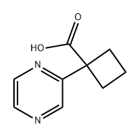 Cyclobutanecarboxylic acid, 1-(2-pyrazinyl)- Struktur