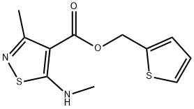 4-Isothiazolecarboxylic acid, 3-methyl-5-(methylamino)-, 2-thienylmethyl ester Structure