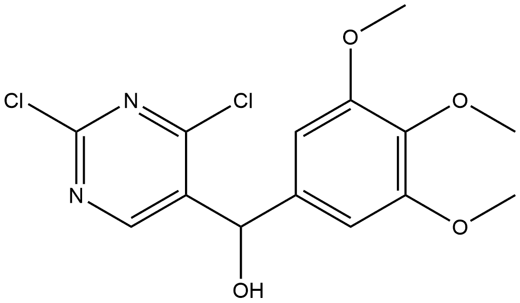 5-Pyrimidinemethanol, 2,4-dichloro-α-(3,4,5-trimethoxyphenyl)- 化学構造式