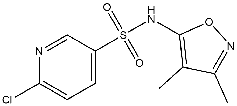 6-chloro-N-(3,4-dimethyl-1,2-oxazol-5-yl)pyridine-3-sulfonamide,1483136-57-7,结构式