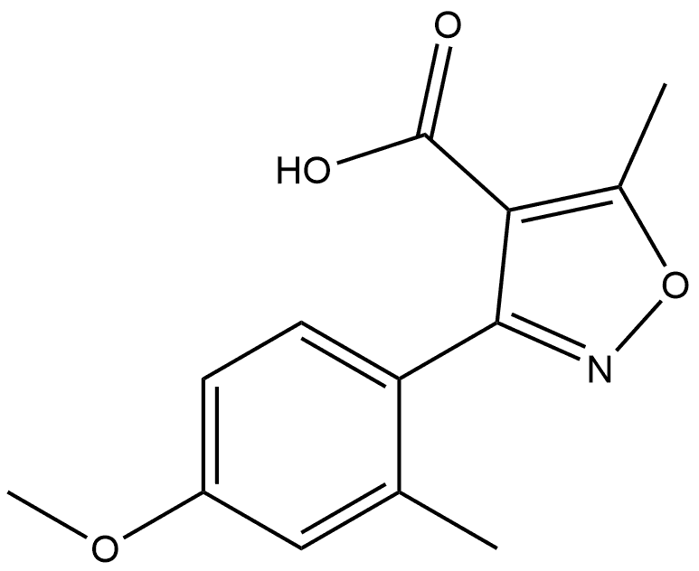 3-(4-甲氧基-2-甲基苯基)-5-甲基异噁唑-4-甲酸 结构式