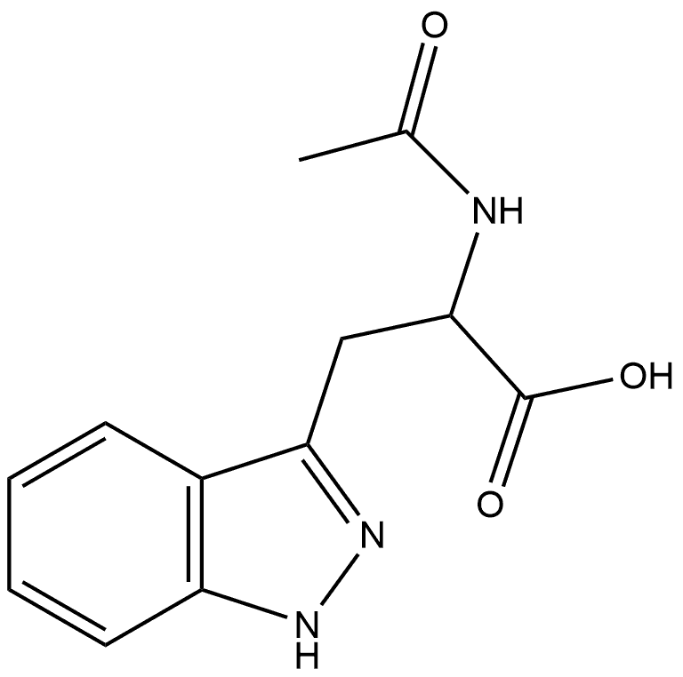 1H-Indazole-3-propanoic acid, α-(acetylamino)- 化学構造式