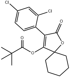 Propanoic acid, 2,2-dimethyl-, 3-(2,4-dichlorophenyl)-2-oxo-1-oxaspiro[4.5]dec-3-en-4-yl ester Structure