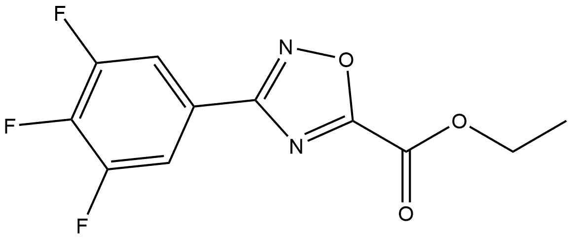 3-(3,4,5-三氟苯基)-1,2,4-噁二唑-5-甲酸乙酯 结构式