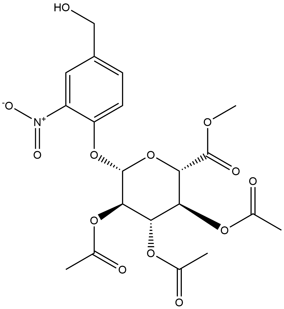 148579-94-6 (2S,3R,4S,5S,6S)-2-(4-(羟甲基)-2-硝基苯氧基)-6-(甲氧羰基)四氢-2H-吡喃-3,4,5-三乙酸三酯