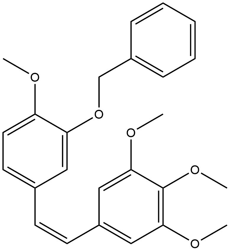 1-Methoxy-2-(phenylmethoxy)-4-[(1Z)-2-(3,4,5-trimethoxyphenyl)ethenyl]benzene,1486498-28-5,结构式
