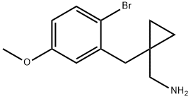(1-(2-溴-5-甲氧基苄基)环丙基)甲胺, 1487215-16-6, 结构式