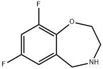 7,9-difluoro-2,3,4,5-tetrahydro-1,4-benzoxazepine hydrochloride 化学構造式