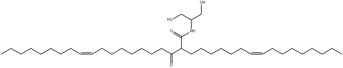 11-Eicosenamide, 2-(7Z)-7-hexadecen-1-yl-N-[2-hydroxy-1-(hydroxymethyl)ethyl]-3-oxo-, (11Z)- 化学構造式