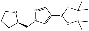 1H-Pyrazole, 1-[[(2R)-tetrahydro-2-furanyl]methyl]-4-(4,4,5,5-tetramethyl-1,3,2-dioxaborolan-2-yl)- Structure