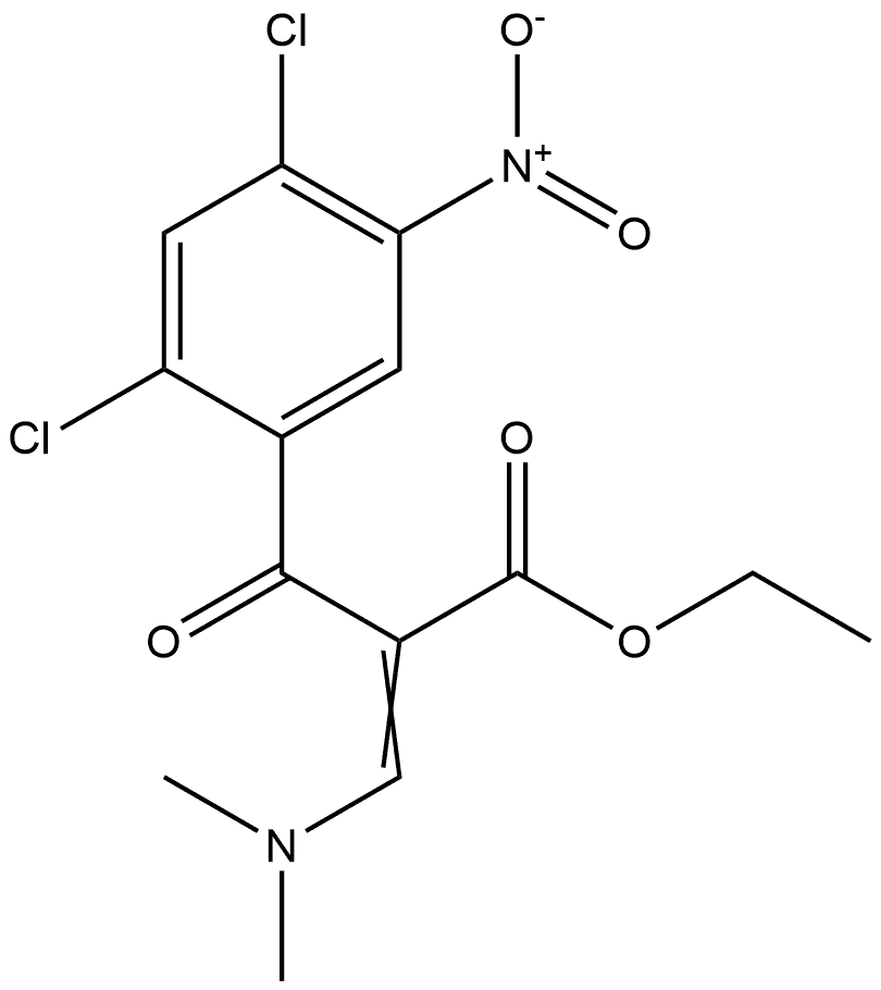 Benzenepropanoic acid, 2,4-dichloro-α-[(dimethylamino)methylene]-5-nitro-β-oxo-, ethyl ester
