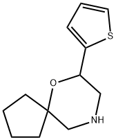 7-(thiophen-2-yl)-6-oxa-9-azaspiro[4.5]decane Struktur