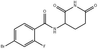 4-Bromo-N-(2,6-dioxo-3-piperidinyl)-2-fluorobenzamide 化学構造式