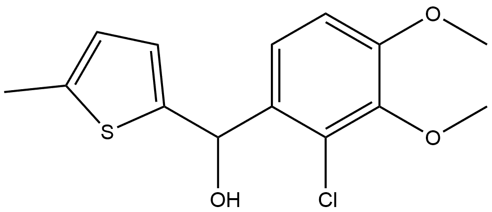 α-(2-Chloro-3,4-dimethoxyphenyl)-5-methyl-2-thiophenemethanol Structure