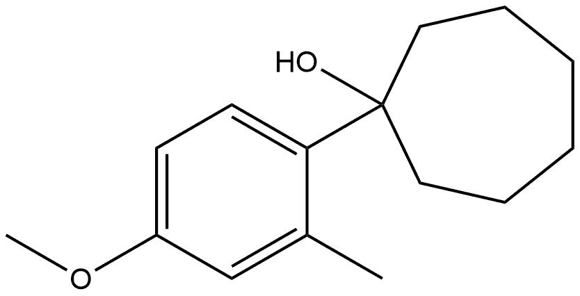 1-(4-methoxy-2-methylphenyl)cycloheptanol Struktur