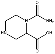 2-Piperazinecarboxylic acid, 1-(aminocarbonyl)- Structure