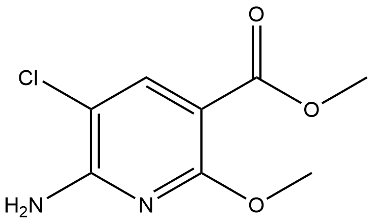 Methyl 6-amino-5-chloro-2-methoxy-3-pyridinecarboxylate 化学構造式