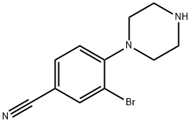 Benzonitrile, 3-bromo-4-(1-piperazinyl)- Struktur