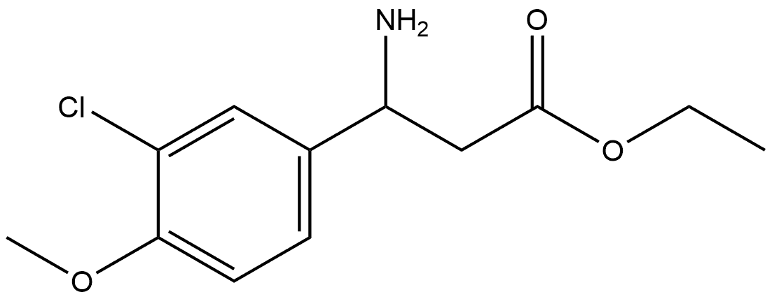 Benzenepropanoic acid, β-amino-3-chloro-4-methoxy-, ethyl ester 化学構造式