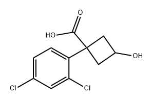 Cyclobutanecarboxylic acid, 1-(2,4-dichlorophenyl)-3-hydroxy- Struktur