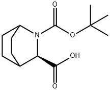 2-Azabicyclo[2.2.2]octane-2,3-dicarboxylic acid, 2-(1,1-dimethylethyl) ester, (R…|(R)-2-(叔丁氧羰基)-2-氮杂双环[2.2.2]辛烷-3-羧酸