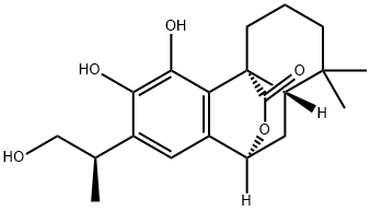2H-9,4a-(Epoxymethano)phenanthren-12-one, 1,3,4,9,10,10a-hexahydro-5,6-dihydroxy-7-[(1R)-2-hydroxy-1-methylethyl]-1,1-dimethyl-, (4aR,9S,10aS)-,149697-32-5,结构式