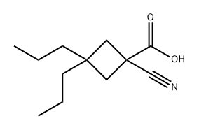 Cyclobutanecarboxylic acid, 1-cyano-3,3-dipropyl- Structure