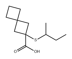 2-(仲丁硫基)螺[3.3]庚烷-2-羧酸, 1497229-62-5, 结构式