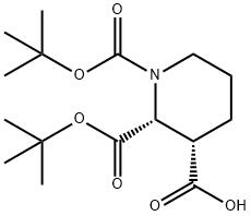 (2R,CIS)-1,2-双(叔丁氧基羰基)哌啶-3-羧酸, 149880-80-8, 结构式