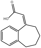 2-(5,6,7,8-tetrahydrobenzo[7]annulen-9-ylidene)acetic acid Struktur