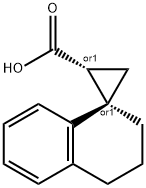 Spiro[cyclopropane-1,1'(2'H)-naphthalene]-2-carboxylic acid, 3',4'-dihydro-, (1R,2R)-rel- Structure
