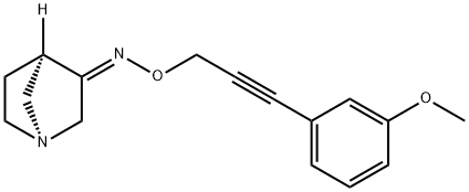 1-Azabicyclo[2.2.1]heptan-3-one, O-[3-(3-methoxyphenyl)-2-propyn-1-yl]oxime, (1S,3Z,4R)- Structure