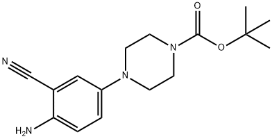 1-Piperazinecarboxylic acid, 4-(4-amino-3-cyanophenyl)-, 1,1-dimethylethyl ester, 150004-57-2, 结构式