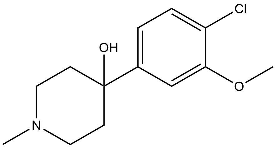 4-(4-Chloro-3-methoxyphenyl)-1-methyl-4-piperidinol 化学構造式