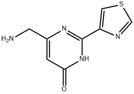 6-(aminomethyl)-2-(1,3-thiazol-4-yl)-3,4-dihydropyrimidin-4-one dihydrochloride 结构式