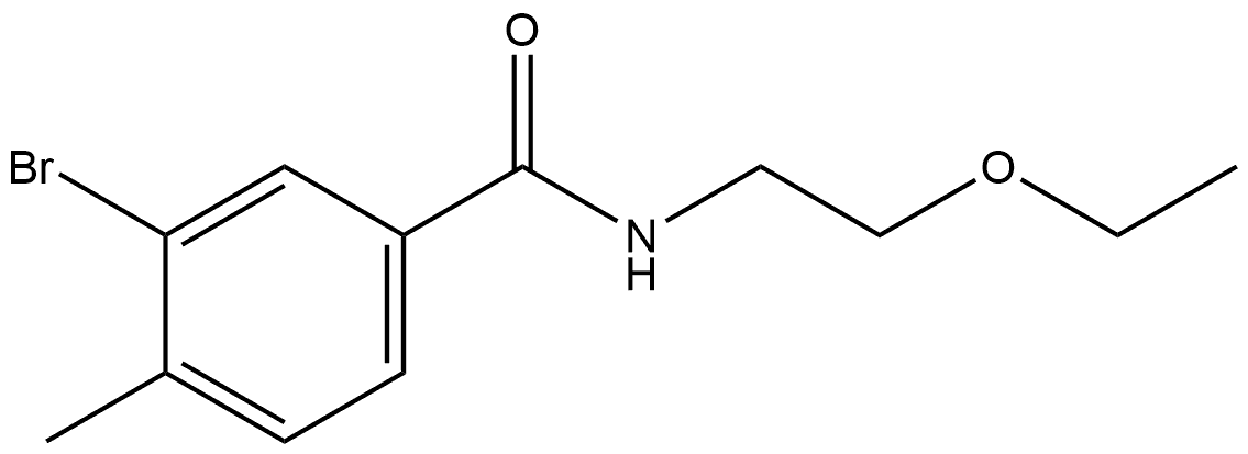 3-Bromo-N-(2-ethoxyethyl)-4-methylbenzamide Structure