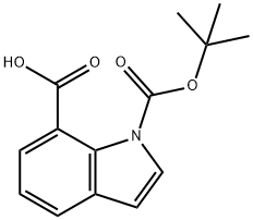 1-(叔丁氧基羰基)-1H-吲哚-7-羧酸 结构式