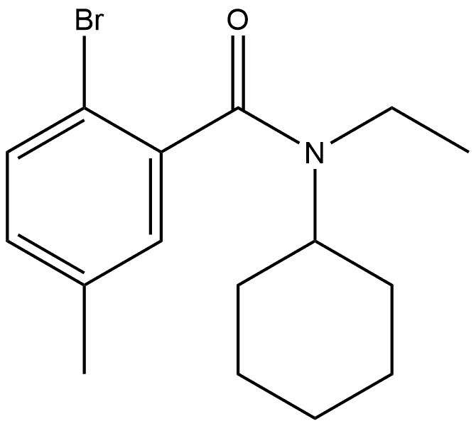 2-Bromo-N-cyclohexyl-N-ethyl-5-methylbenzamide,1502589-30-1,结构式