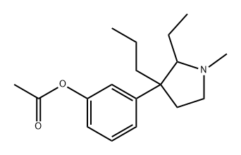 Phenol, 3-(2-ethyl-1-methyl-3-propyl-3-pyrrolidinyl)-, 1-acetate 化学構造式
