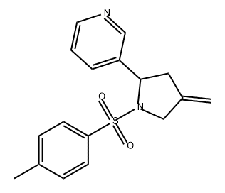 Pyridine, 3-[4-methylene-1-[(4-methylphenyl)sulfonyl]-2-pyrrolidinyl]- Structure