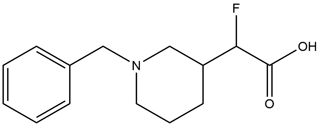 2-(1-benzylpiperidin-3-yl)-2-fluoroacetic acid 化学構造式