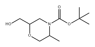 4-Morpholinecarboxylic acid, 2-(hydroxymethyl)-5-methyl-, 1,1-dimethylethyl ester Structure