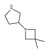 3-(3,3-二甲基氮杂环丁烷-1-基)吡咯烷,1506584-45-7,结构式